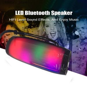 Tragbare Lautsprecher TG157 Tragbare LED-Lampenlautsprecher Wasserdicht FM Radio Wireless Boombox Mini-Säule Subwoofer Soundbox MP3 USB Telefon Computer Bass Q240328