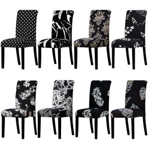 Embossing 1/2/4/6 Pieces Printed Chair Cover Washable Big Elastic Kitchen Chair Covers Stretch Seat Slipcovers for Dining Room Wedding