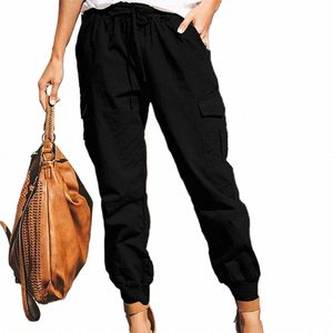 Брюки-карго для женской одежды 2023, винтажные однотонные мешковатые брюки с высокой талией Lg, женская одежда Y2K, спортивные штаны, уличные брюки Q2qb #