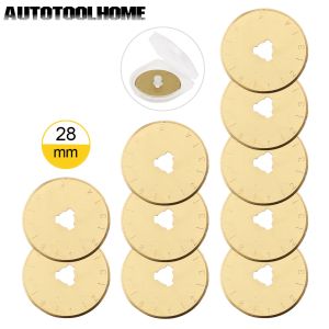 Ramka 10pcs Titanium Rotary Cutter Borki 28 mm 45 mm 60 mm tkanina papierowa SKS7 Pokrytowanie materiałów do szycia dla Olfa Fiskar Rotay Cutter