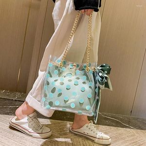 Drawstring Clear Bag Bucket Bags Fashion Transparent Women's Shoulder Messenger Beach Casual Shopping Bolsa Feminina