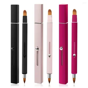 Makeup Brushes Retractable Lip/brow Brush Aluminium Tube Golden&Black&Red&Pink Lip Gloss With Protect Cap Portable