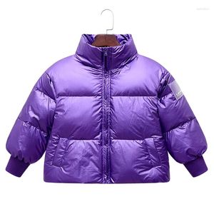 Piumino MudiPanda Inverno Bambini Piumino bianco con colletto alla coreana Moda Ragazzi Ragazze Viso luminoso Cotone ispessito Bambini