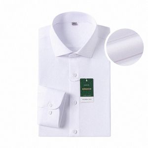 Windsor Collar Regular Cuff Dr Camisa Fi Masculino Lg Manga Luxo Busin Camisas Formais Sólidas Fácil Cuidado Casual Social V5Cl #