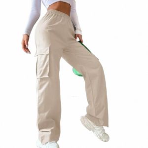 Pantaloni cargo da donna Pantaloni elastici a vita alta Pantaloni a gamba larga Pantaloni da jogging a gamba dritta Abiti Pantaloni larghi a gamba larga Pantaloni oversize Y2PI #