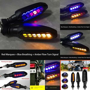 Upgrade New Motorcycle Flowing Signals Lights 12V Flashing Daytime Running Light LED Warning Blinker Motorbike Indicator Turn Lamp