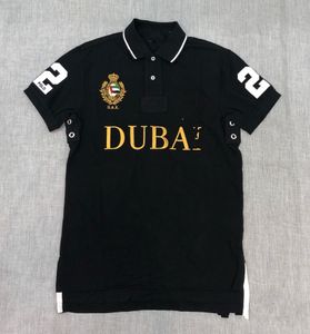 Tasarımcı İşlemeli Erkek Polo Gömlek, Yaz Kısa Kollu Dubai Pamuk Polo Gömlek, Mektup Nakış Şık ve Rahat