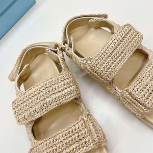 Designer Straw Sandals Women Tisters Casual Shoes Summer Beach Shoes Waterproof Comfort Storlek 35-40 541