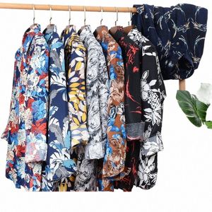 Chegada nova Super Grande Homens Fr Solto Lg Manga Camisas Havaianas Outono Inteligente Casual Plus Size 2XL3XL4XL5XL6XL7XL8XL9XL10XL c70B #