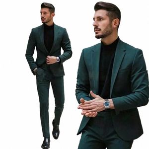 Tam Erkek Takım Düğün Dresleri Çifte Göğüslü Erkek Dam Seti 2 Parti Parti Balo Ceket Pantolon İnce Fit Blazer Pantolon Özel Mad V4f7#