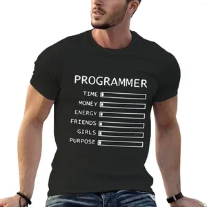 Polos dos homens Programador engraçado Tempo Dinheiro Energia Amigos Meninas Finalidade Java C Escolha sua opção Python Love Art Design Happy Appare T-shirt