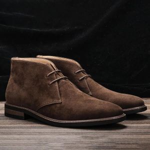 Сапоги размер 3946 Мужские пустынные сапоги ретро американский стиль мужские ботинки #kd582