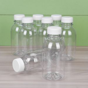 瓶の空の透明なプラスチック水ボトル再利用可能なジュースミルクドリンクポットリークプルーフ新鮮な飲み物コンテナポータブル収納カップ