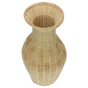 Vases Bamboo Vase Wicker Straw Container Wedding Decorations Decorative Woven Flowerpot