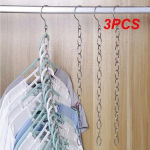 Hangers 3PCS Hanger Hanging Hole Clothes Chain Stainless Steel Hooks Storage Cloth Closet Shirts Tidy Save Home