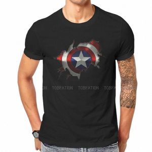 Captain a Break on Man 's Tshirt Disney Captain America Film Crewneck Tops 100% Cott T 셔츠 유머 고품질 선물 아이디어 R7WD#