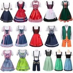 Halen Beer Festival Maid Dr Cosplay Costume Woman Holiday Party Vintage Stage Performance Floral Print fi Closes 00pk＃