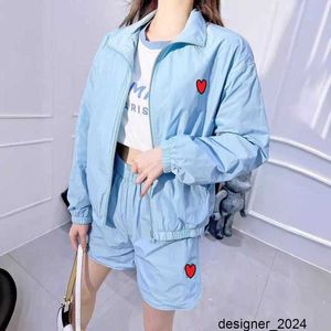 Designer Kings letter standing collar jacket and shorts set fashionable casual loose fitting celebrity internet celebrity and the same home outdoor fashion label H