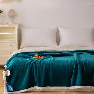 Blankets Soft And Multifunctional Thickened Double Layer Warm Blanket Lambswool Nap Not Easy To Shed Practical Quilt