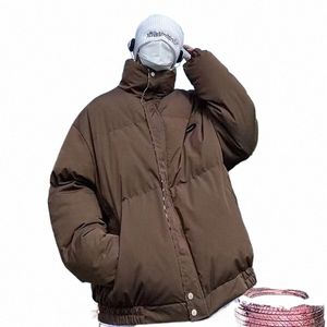 Parkas män minimalistisk design stativ krage vinter varmt tjockare kläder preppy stilfull unisex outwear stilig casual college ins c9vk#
