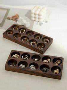 Astucci per gioielli, anelli, orecchini, espositore, portagioielli in legno massello di noce nera