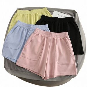 Женские простые мягкие шорты большого размера, повседневные шорты для йоги, пляжные брюки, женские спортивные шорты, широкие штаны, горячая уличная одежда 73ub #