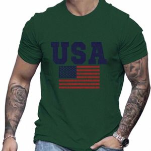 2024 USA magliette per uomo traspirante magliette estate manica corta Top oversize O collo pullover camicia da uomo Street 5XL Tees Nuovo i2oq #