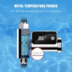 Gauges Faucet Shower Thermometer LED Digital Shower Temperature Meter Celsius/Fahrenheit Shower Temperature Tester for Bathroom Kitchen