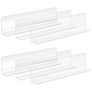 Hooks 20 Pcs Book Shelves Partition Plate Transparent Organizer Divider Clear Shelf Separators Supermarket Plastic Dividers Freely