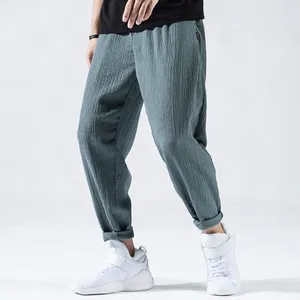 Men's Pants Spring Men Thin Ice Silk Casual Japanese Solid Color Loose Plus Size Quick Dry Trouser Fashion Harem Male