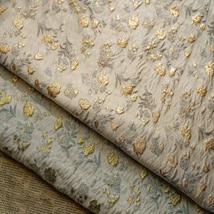 Tkanina złota jedwabna przędza barwiona tkaniną wytłoczoną sprężynę kwiatową i jesienna strój do sukienki DIY SHEDING Fabric 50cmx140cm