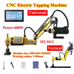 Ly M2-M12 cnc máquina de rosqueamento elétrica 600w vertical tipo universal com mandris fácil braço ferramenta elétrica máquina rosqueamento 220v