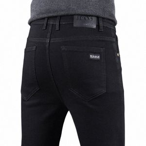 2024 Nya mäns svarta jeans Slim Stretch Korean Fi Skinny Elastic Casual Manlig Male Full-Stretch Denim Trousers S5ha#