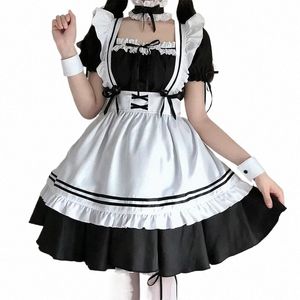 2022 Black Cute Lolita Maid Costumes Girls Women Lovely Maid Cosplay Animati Show Japanese Outfit High quality Dr Clothes B8ff#