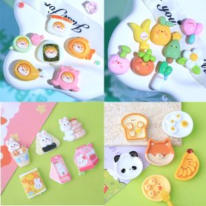 Minyatürler 100 PCS Sevimli Reçine Yemekleri Oyun Düz Besleme Kawaii Sebze Demir Zanaat Saç Yayları Merkezi Scrapbooking Dekorasyon