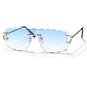 2023 randlose Große Quadratische Sonnenbrille Frauen Männer Marke Designer Hohe Qualität Weibliche Gradienten Shades einteiliges Rahmen Brillen UV400