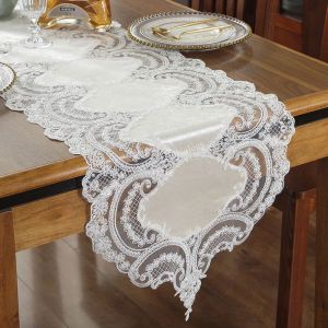Accessories Table Runner Golden Veet Europe Embroidered Table Flag Cover Lace Tv Cabinet Fabric Classical Coffee Wedding Decoration