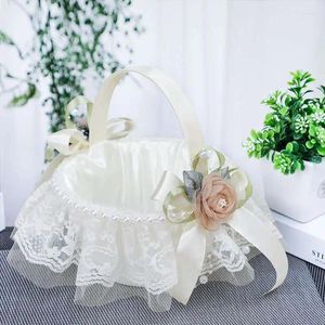 Dekorativ blommor Festival Valentine's Day Wedding Bride Basket Artificial Flower Decoration Boy Heart-Shaped