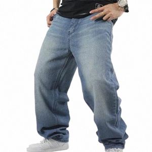 man Loose Jeans Hiphop Skateboard Jean Baggy Denim Pants Street Men 4 Seass Trousers big Size 30-46 o56h#