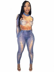 estranho puss especial sexy impressão 2 peça conjunto feminino ver através de 2024 fi colheita topos + leggings estiramento combinando clubwear outfits y5n7 #