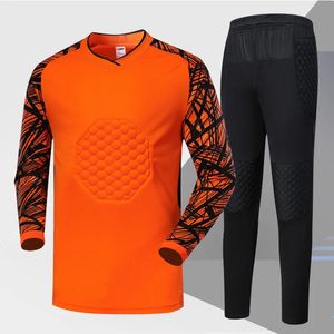 Conjunto de goleiro de futebol masculino kit esportivo em branco esponja survetement terno de treinamento de goleiro de futebol de secagem rápida uniformes de camisa de futebol 240325