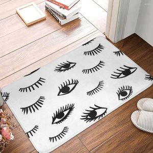 Bath Mats Mat Kitchen Shower Door Artistic EyeLash Foot Eyes Retro Toilet Quick Drying Anti-Slip Design Bathroom Carpet