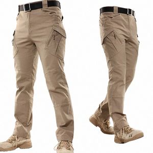 Urban Commuter IX7 Tactical Training Pants Outdoor Expansi Multi Pocket Straight Barrel Workwear Pants Y7ux#