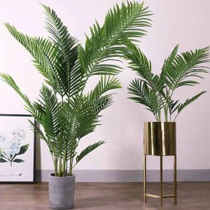 Cushion 92cm Tropical Palm Tree Leaves Large Artificial Plants Silk Fake Monstera Coconut Tree Without Pot for Home Balcony Garden Decor