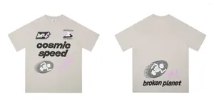Mens T Shirts Frog Drift Broken Planet Fashion Märke Kvalitet Foaming Printing Graphics Vintage Clothing Loose Tees Tops Shirt For Men Men