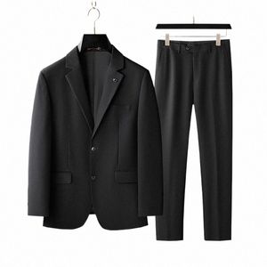 2024-nuovo Blazer + Pantaloni da uomo Fi Busin Gentleman Stile italiano Casual Profial Wedding Best Man Suit Taglia 70-140kg g7sN #