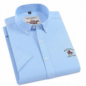 2023 de alta qualidade verão camisa masculina manga curta oxford 100% cott camisa fi formal busin trabalho causal camisas w4nJ #