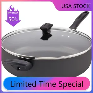 Cookware sätter hem Farberware Diskmaskin Safe Nonstick Jumbo spis/Saute Pan med hjälphandtag - 6 Quart USA