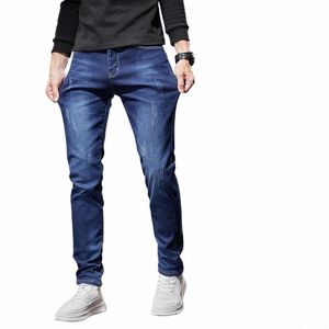 kubro осень-зима Высокое качество флисовые джинсы мужские Busin Slim Fi новые утепленные эластичные прямые повседневные джинсовые брюки n9Yh #