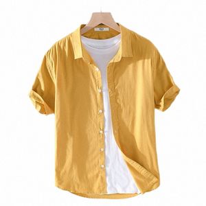 new design solid comfortable yellow shirts men brand fi casual shirt for men cott camiseta overhemd chemise a5mp#